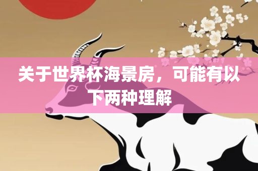 关于世界杯海景房，可能有以下两种理解