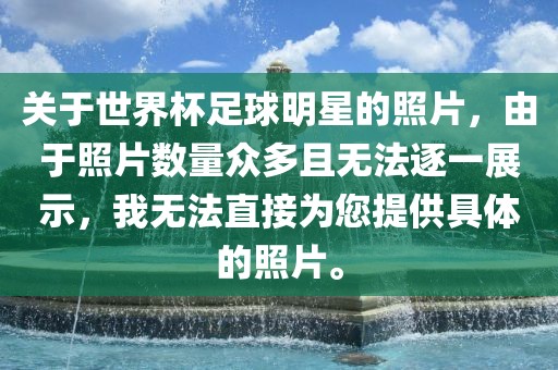 关于世界杯足球明星的照片，由于照片数量众多且无法逐一展示，我无法直接为您提供具体的照片。