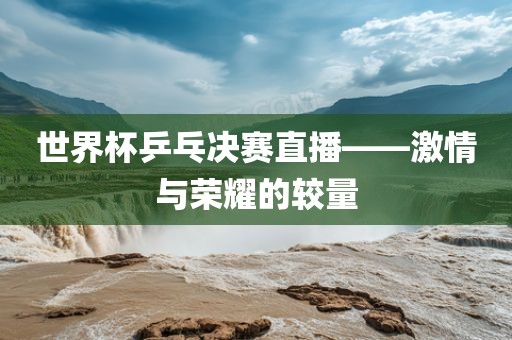 世界杯乒乓决赛直播——激情与荣耀的较量