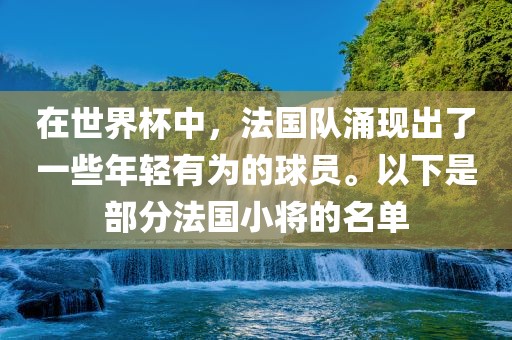 在世界杯中，法国队涌现出了一些年轻有为的球员。以下是部分法国小将的名单