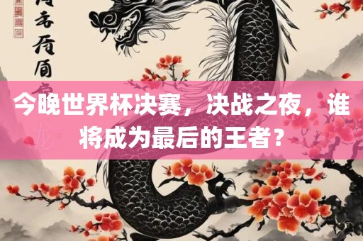 今晚世界杯决赛，决战之夜，谁将成为最后的王者？
