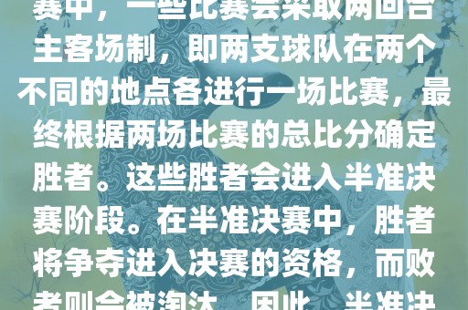 世界杯半准决赛是指世界杯两回合制决出的胜者进入决赛的赛事。具体来说，在世界杯比赛中，一些比赛会采取两回合主客场制，即两支球队在两个不同的地点各进行一场比赛，最终根据两场比赛的总比分确定胜者。这些胜者会进入半准决赛阶段。在半准决赛中，胜者将争夺进入决赛的资格，而败者则会被淘汰。因此，半准决赛是世界杯比赛中的重要阶段之一，只有表现出色的球队才能晋级这个阶段。