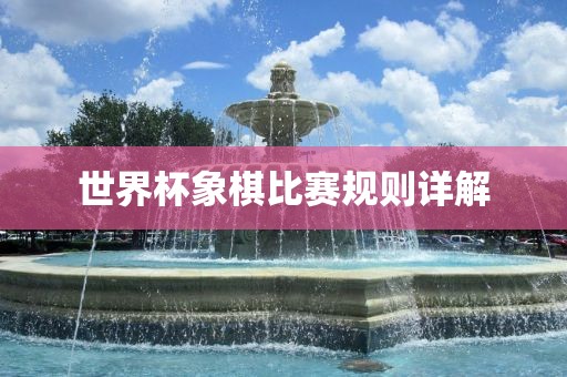 世界杯象棋比赛规则详解