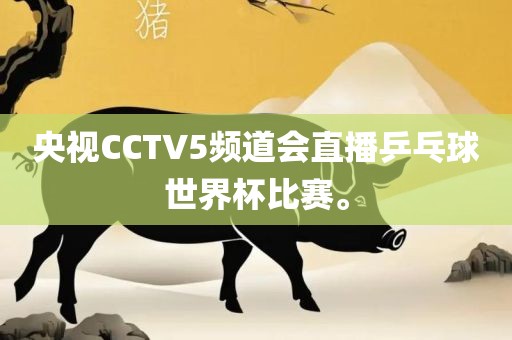 央视CCTV5频道会直播乒乓球世界杯比赛。