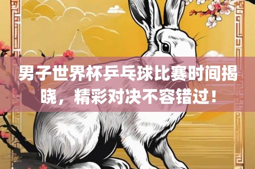 男子世界杯乒乓球比赛时间揭晓，精彩对决不容错过！