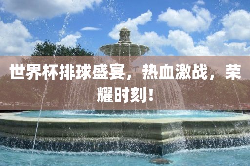 世界杯排球盛宴，热血激战，荣耀时刻！