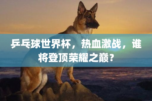 乒乓球世界杯，热血激战，谁将登顶荣耀之巅？