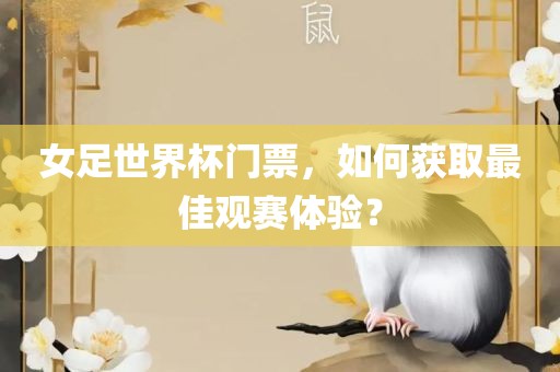女足世界杯门票，如何获取最佳观赛体验？