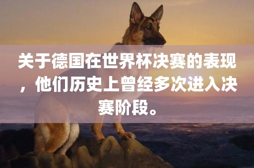 关于德国在世界杯决赛的表现，他们历史上曾经多次进入决赛阶段。