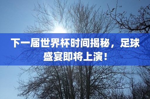下一届世界杯时间揭秘，足球盛宴即将上演！
