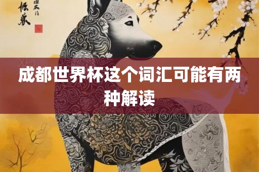 成都世界杯这个词汇可能有两种解读