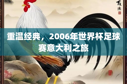 重温经典，2006年世界杯足球赛意大利之旅