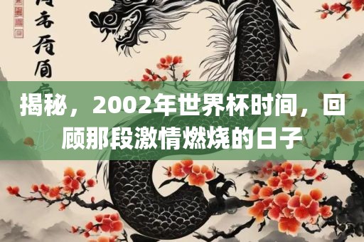 揭秘，2002年世界杯时间，回顾那段激情燃烧的日子