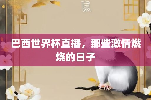 巴西世界杯直播，那些激情燃烧的日子