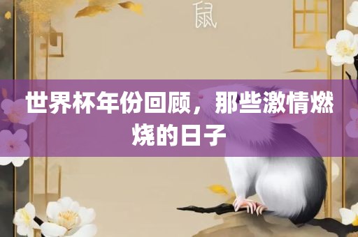 世界杯年份回顾，那些激情燃烧的日子