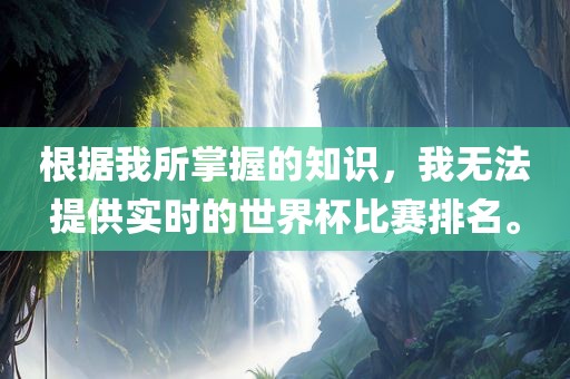 根据我所掌握的知识，我无法提供实时的世界杯比赛排名。