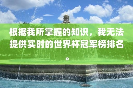 根据我所掌握的知识，我无法提供实时的世界杯冠军榜排名。