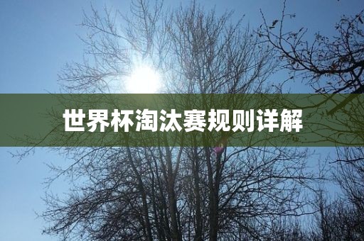世界杯淘汰赛规则详解