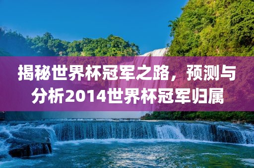 揭秘世界杯冠军之路，预测与分析2014世界杯冠军归属