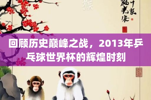 回顾历史巅峰之战，2013年乒乓球世界杯的辉煌时刻