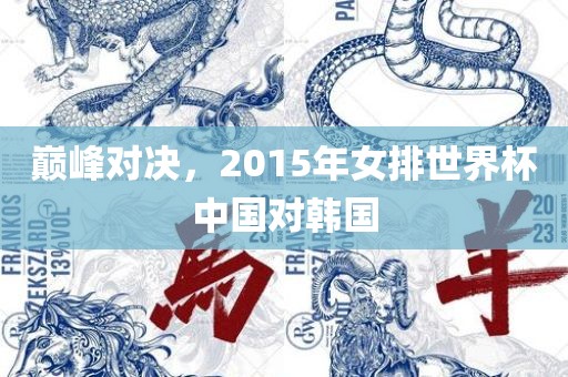 巅峰对决，2015年女排世界杯中国对韩国
