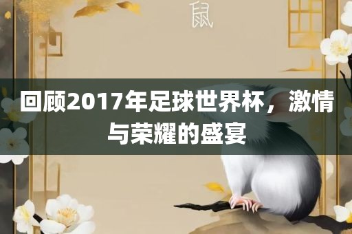 回顾2017年足球世界杯，激情与荣耀的盛宴