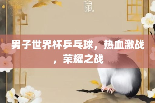 男子世界杯乒乓球，热血激战，荣耀之战