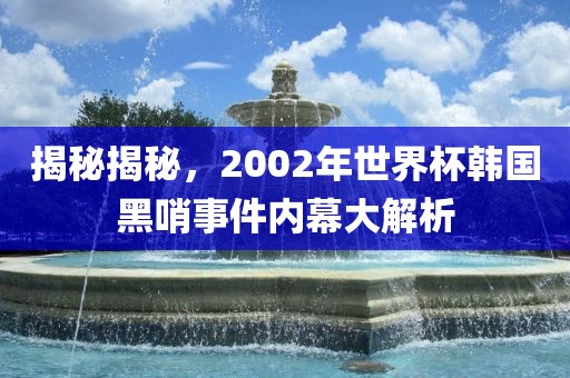 揭秘揭秘，2002年世界杯韩国黑哨事件内幕大解析
