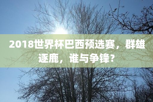 2018世界杯巴西预选赛，群雄逐鹿，谁与争锋？