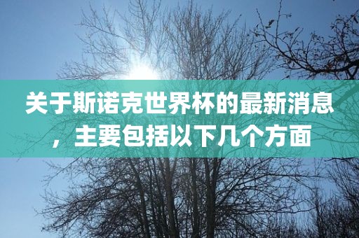 关于斯诺克世界杯的最新消息，主要包括以下几个方面