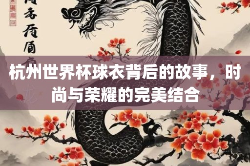 杭州世界杯球衣背后的故事，时尚与荣耀的完美结合