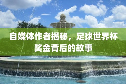 自媒体作者揭秘，足球世界杯奖金背后的故事