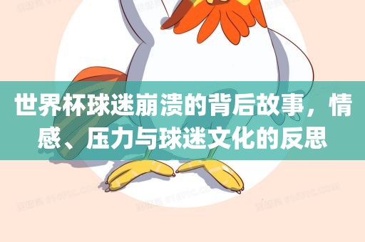 世界杯球迷崩溃的背后故事，情感、压力与球迷文化的反思广州鸿业环保设备有限公司