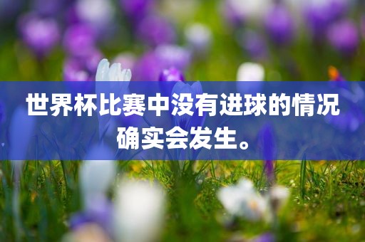 世界杯比赛中没有进球的情况确实会发生。广州鸿业环保设备有限公司