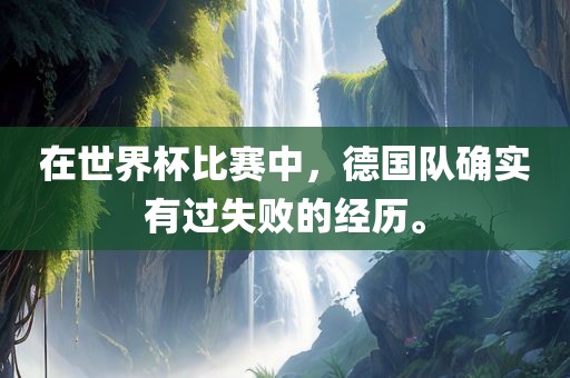 在世界杯比赛中，德国队确实有过失败广州鸿业环保设备有限公司的经历。