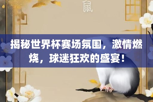 揭秘世界杯赛场氛围，激情燃烧，球迷狂欢的盛宴！