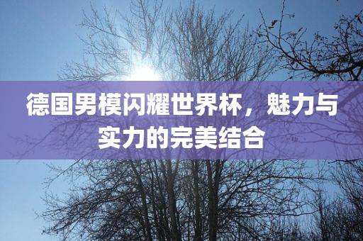 德国男模闪耀世界杯，魅力与实力的完美结合