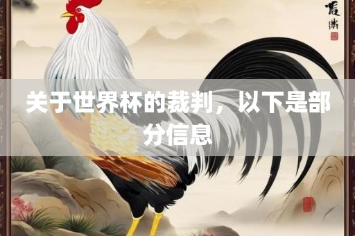 关于世界杯的裁判，以下是部分信息